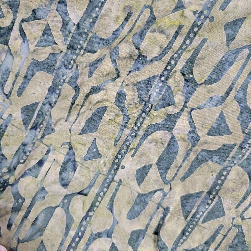 Johari West Hawaiian Shirt Mens Large Green Geometric Button Up Short Sleeve - Picture 4 of 9